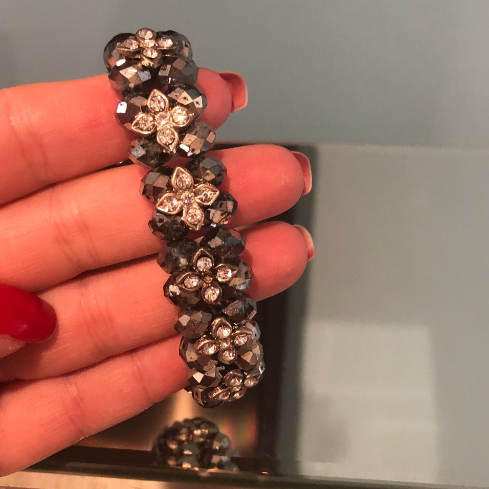 Charcoal gray crystal bracelet